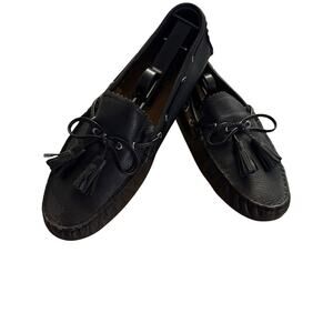Coach Nadia Black Leather Driving Moccasins w/ Tassel sz 8.5 EUC
